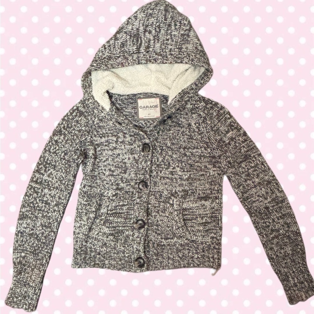 Y2K garage knit sherpa lined sweater​​